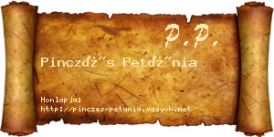 Pinczés Petúnia névjegykártya